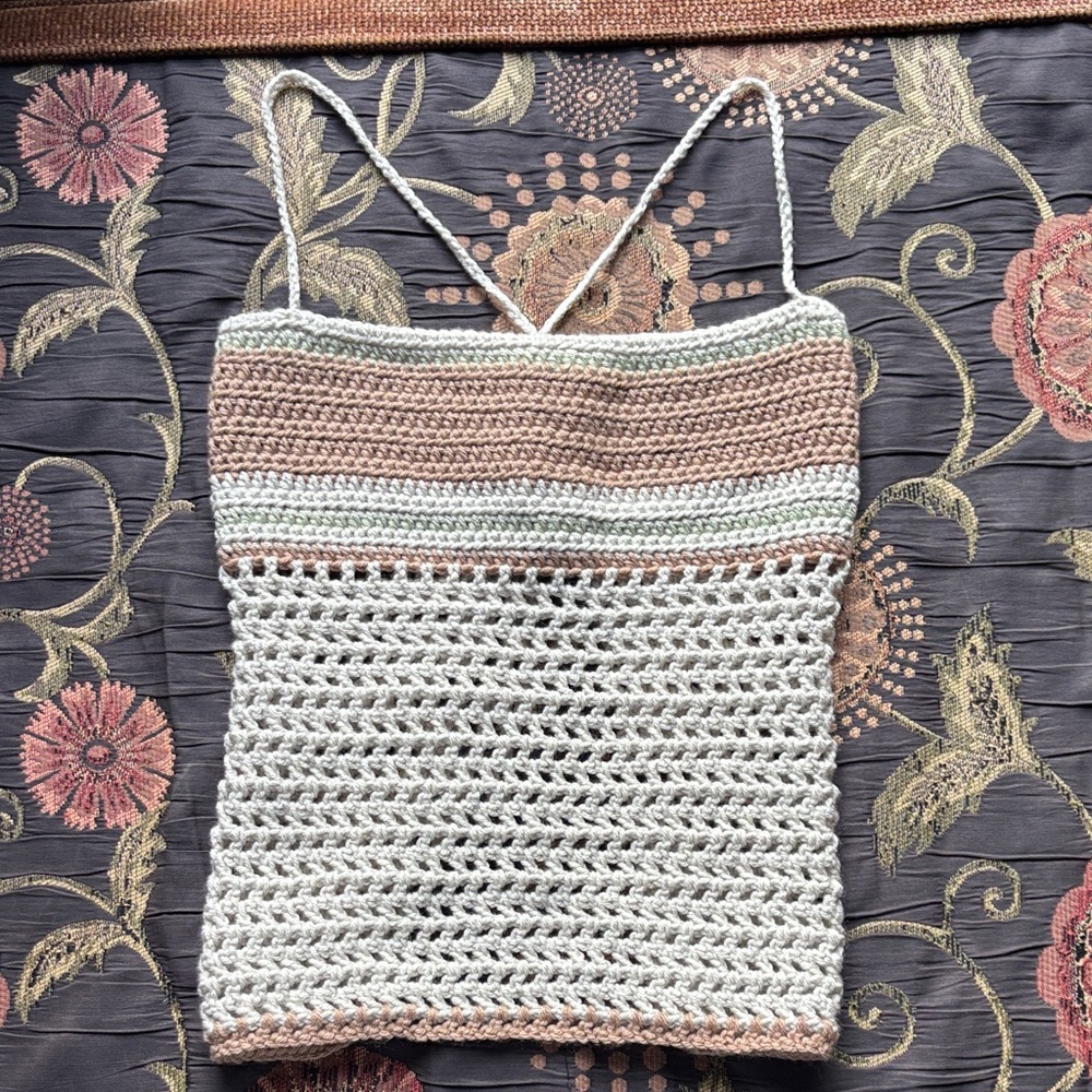Handcrafted Crochet Striped Tank Top